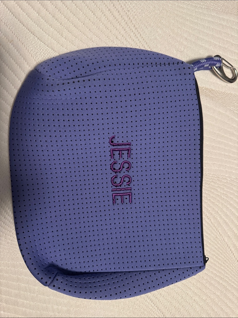 Jessie Perforated Neoprene Cosmetic Pouch - Lavender